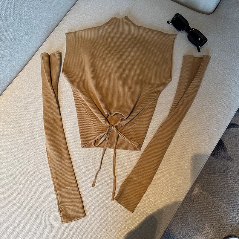 【tops】蝶ニットトップスアームカバー付き　M18077