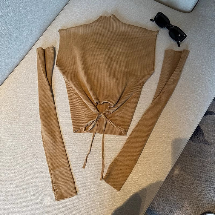 【tops】蝶ニットトップスアームカバー付き　M18077