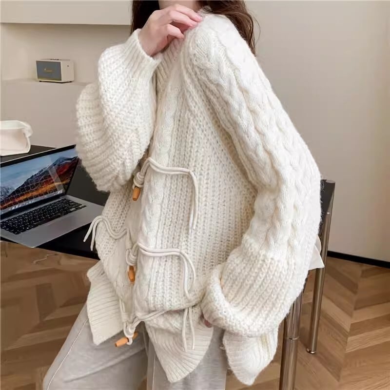 【outer】クルーネックニットカーデ　M18387