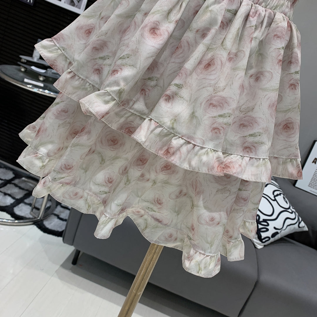 【set】長袖Tシャツ×花柄スカートセット　M25026