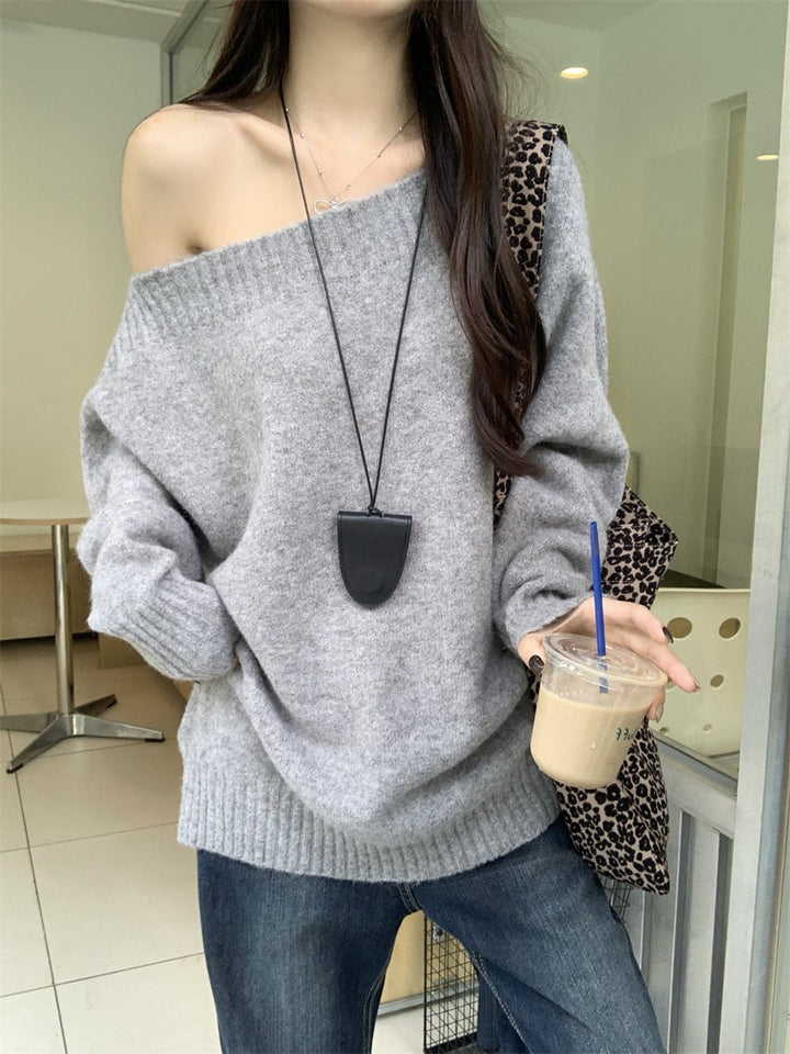 【tops】オフショルダーニットセーター　M26982