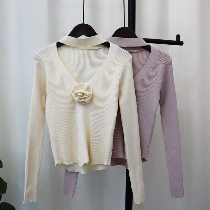 【tops】立体フラワーニットトップス　M28631