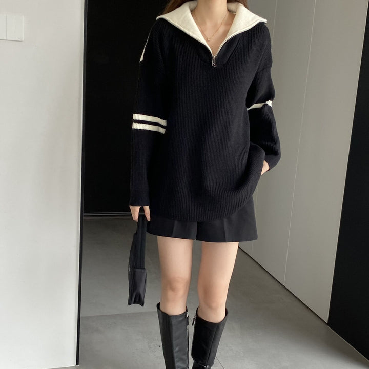 【tops】ファスナーニットセーター　M18735