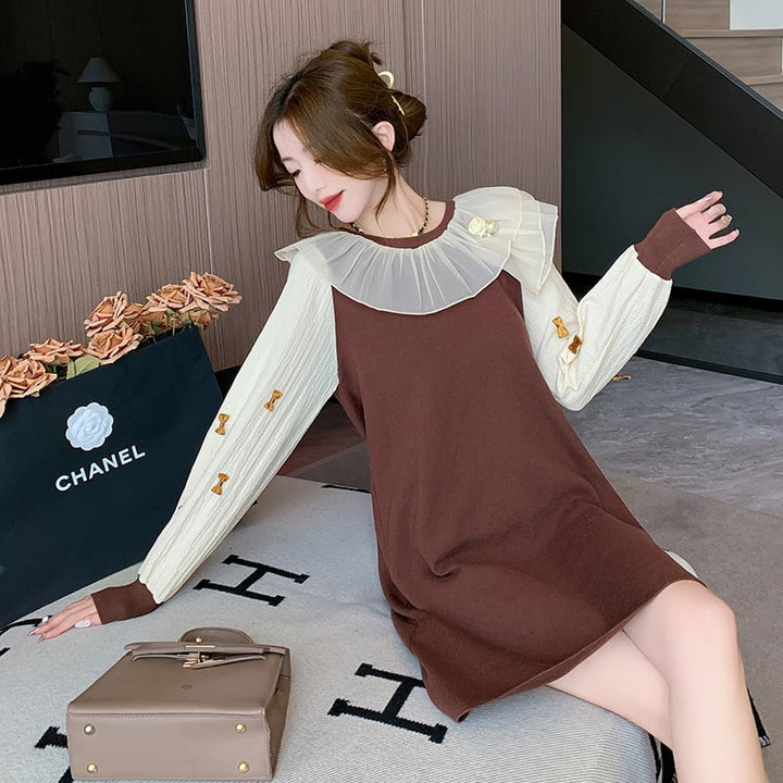 【dress】優しい雰囲気スウィートニットワンピース　M17501