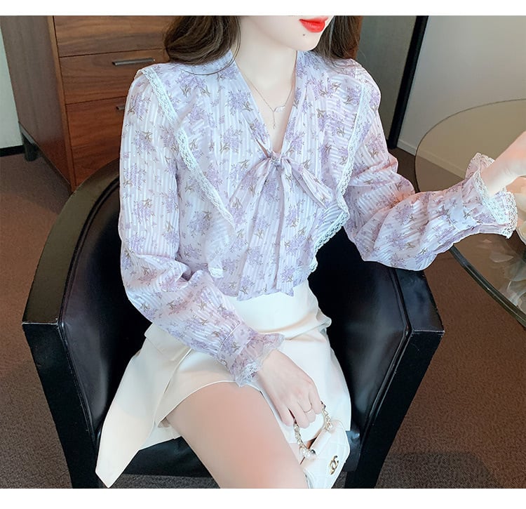 【tops】花柄シャツトップス　M20985