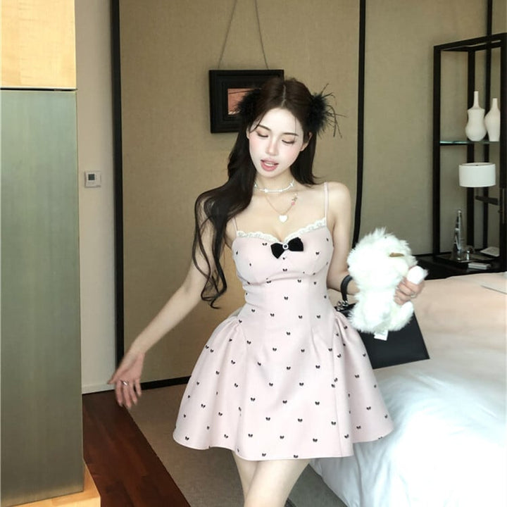 【dress】レース切り替えキャミワンピース　M30066