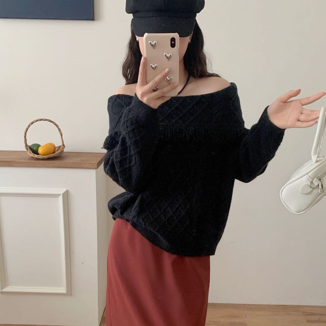 【tops】ボートネックニットセーター　M26280