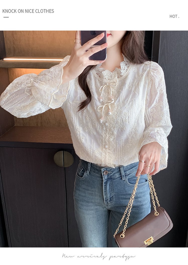 【tops】レースシャツトップス　M26568