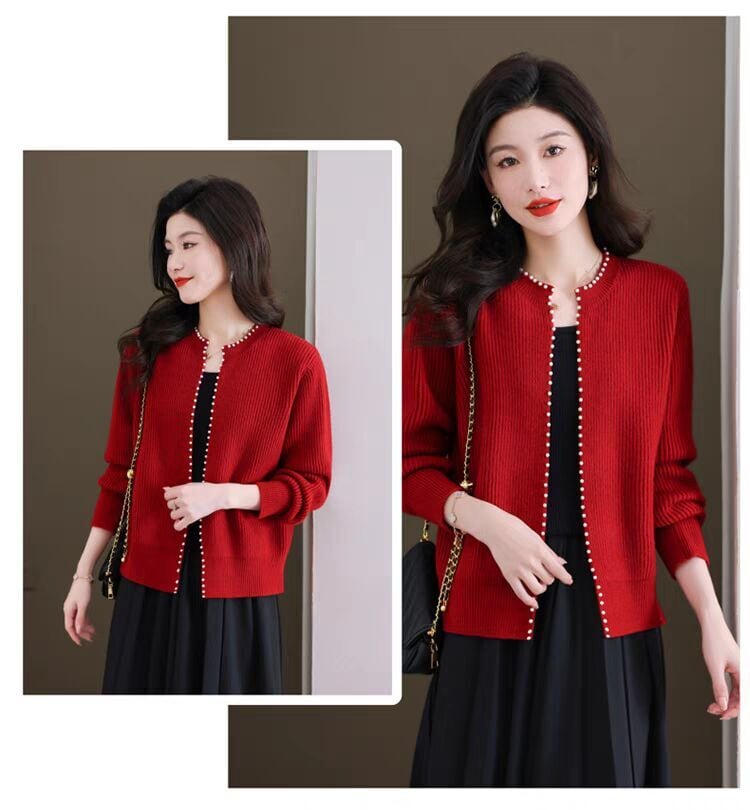 【outer】パールニットカーデ　M26259