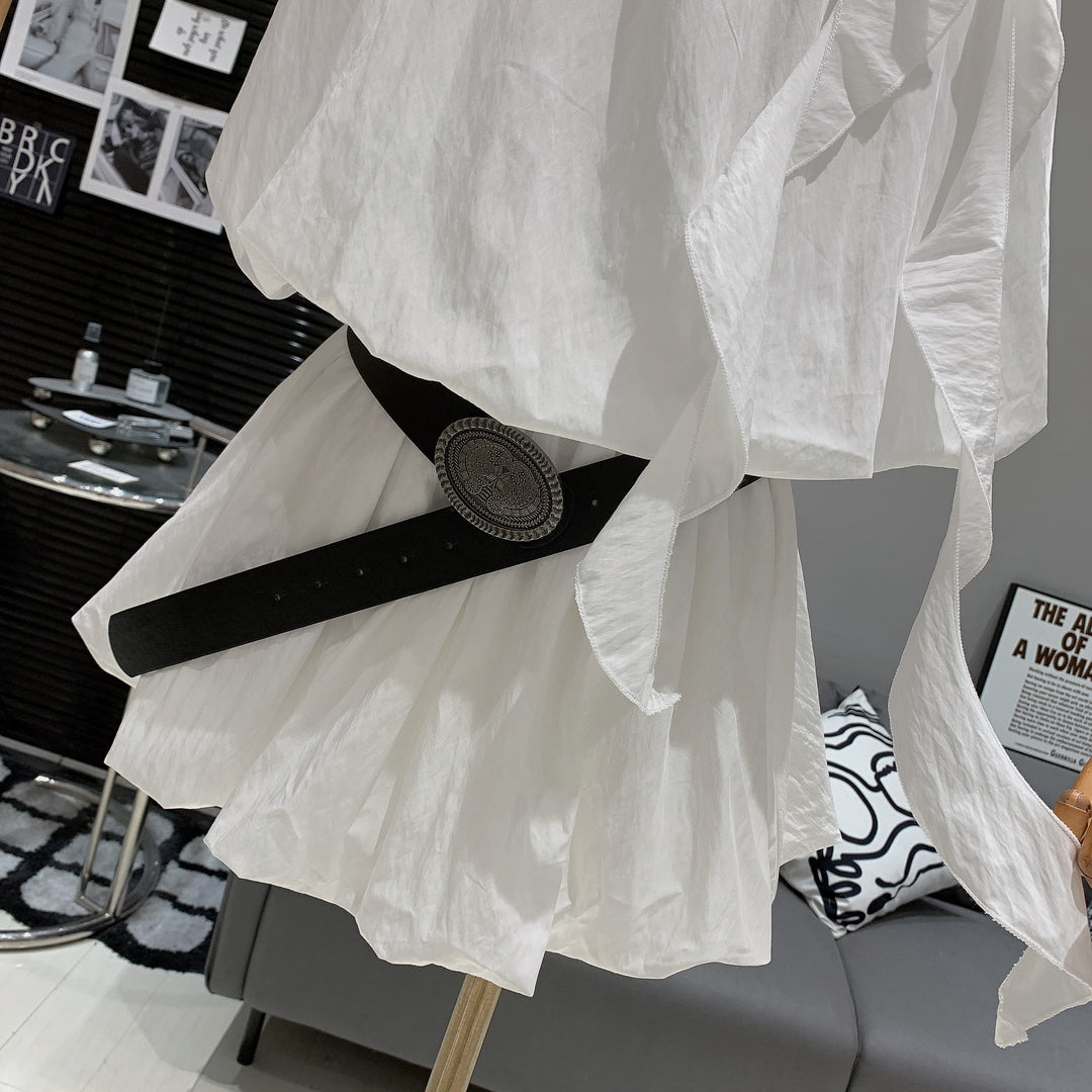 【dress】立体フラワーワンピースベルト付き　M25012