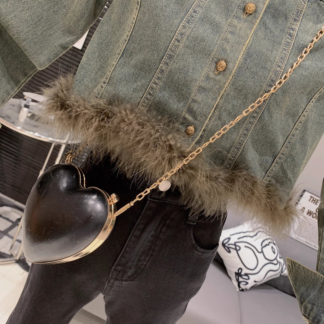 【outer】ファーデニムジャケット　M18119