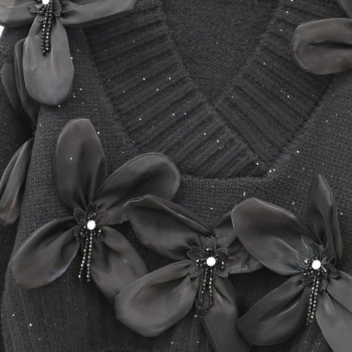 【tops】立体フラワーニットセーター　M26762