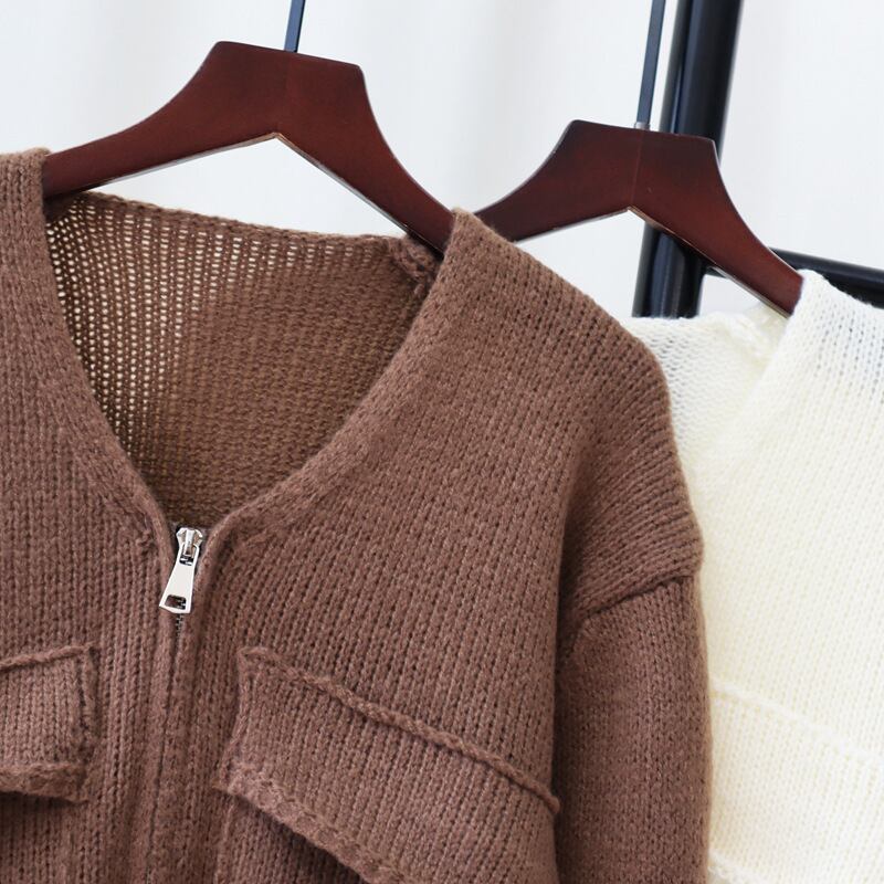 【outer】ファスナーニットカーデ　M28629