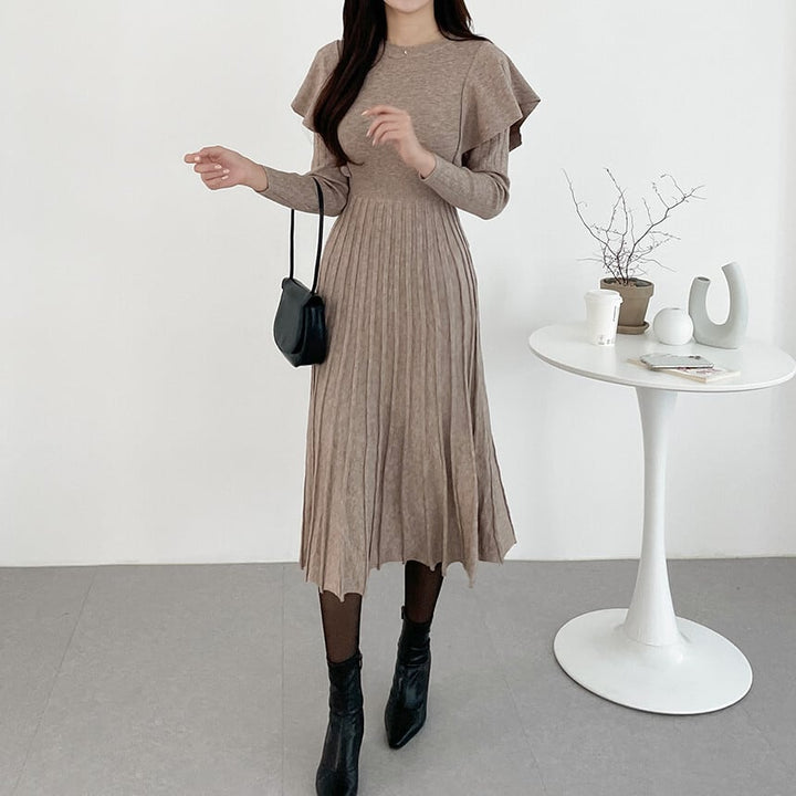 【dress】フリルニットワンピース　M26191