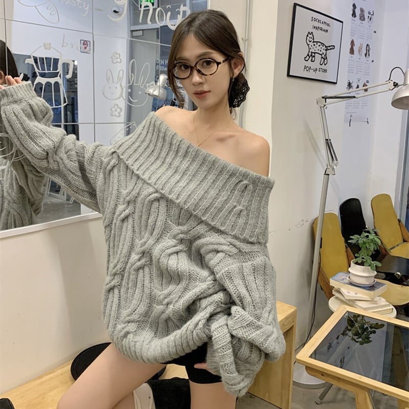 【tops】ボートネックニットセーター　M27457