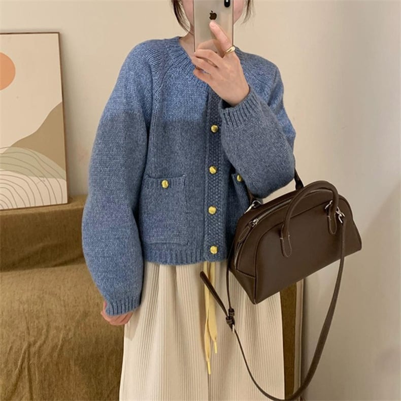 【outer】クルーネックニットカーデ　M26554