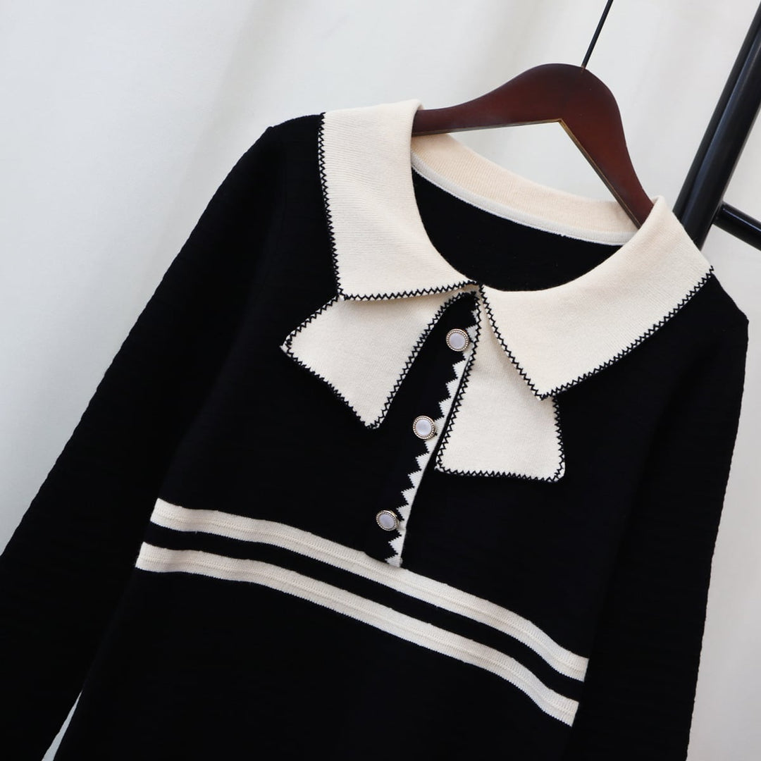 【dress】リボン付きニットワンピース　M18340