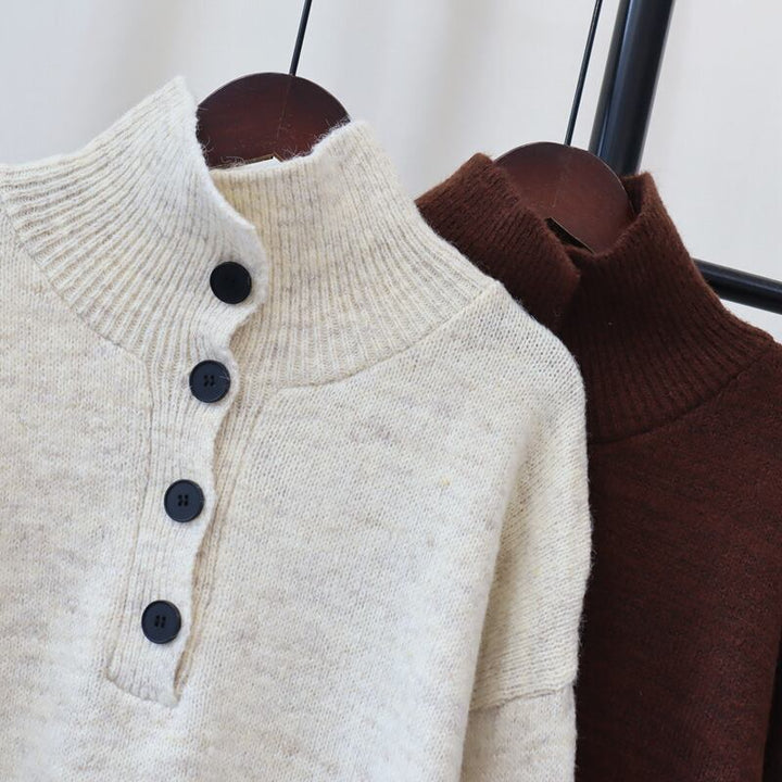 【tops】ボタンデザインニットセーター　M27817