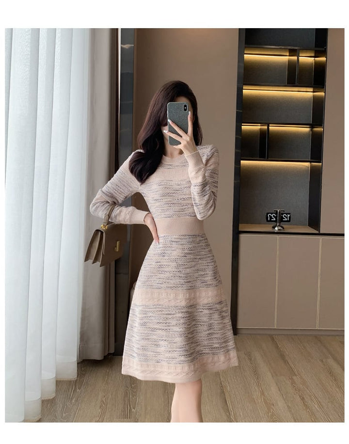 【dress】ハイウエストニットワンピース　M18256