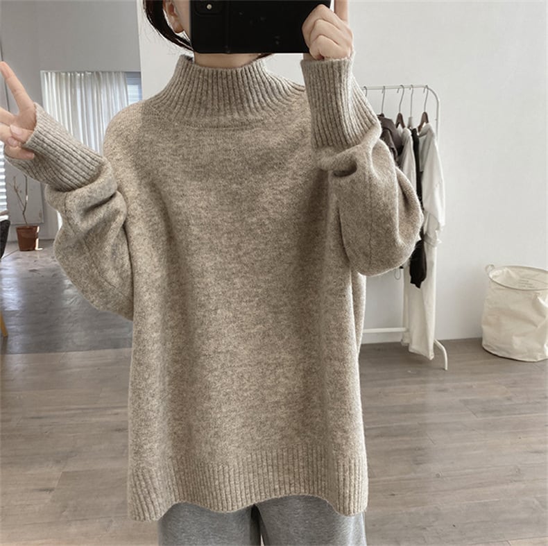 【tops】無地ニットセーター　M26775