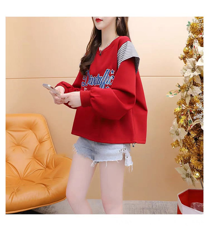 【tops】大人可愛いパーカー文字プリントゆったり　M17557