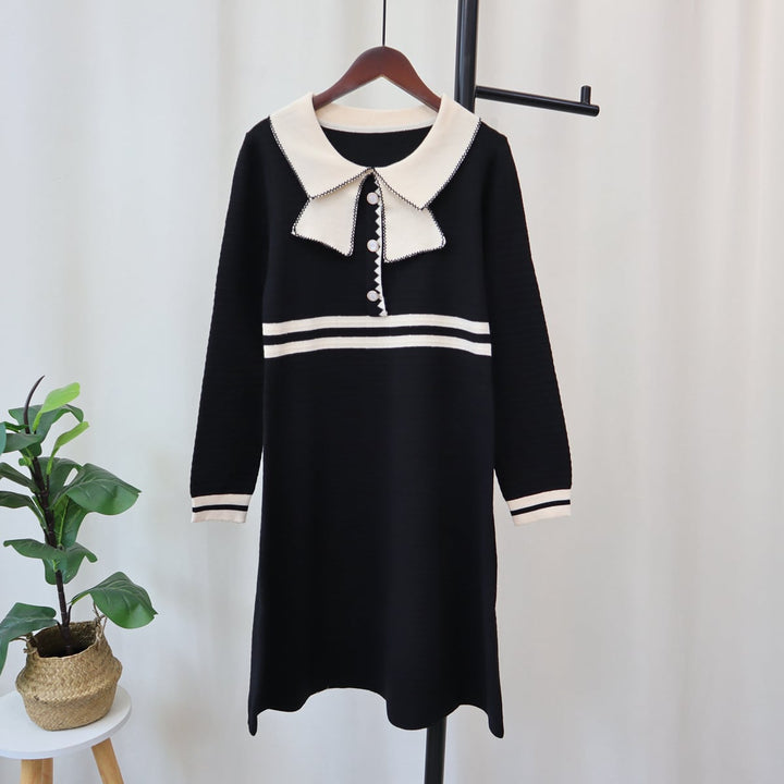 【dress】リボン付きニットワンピース　M18340