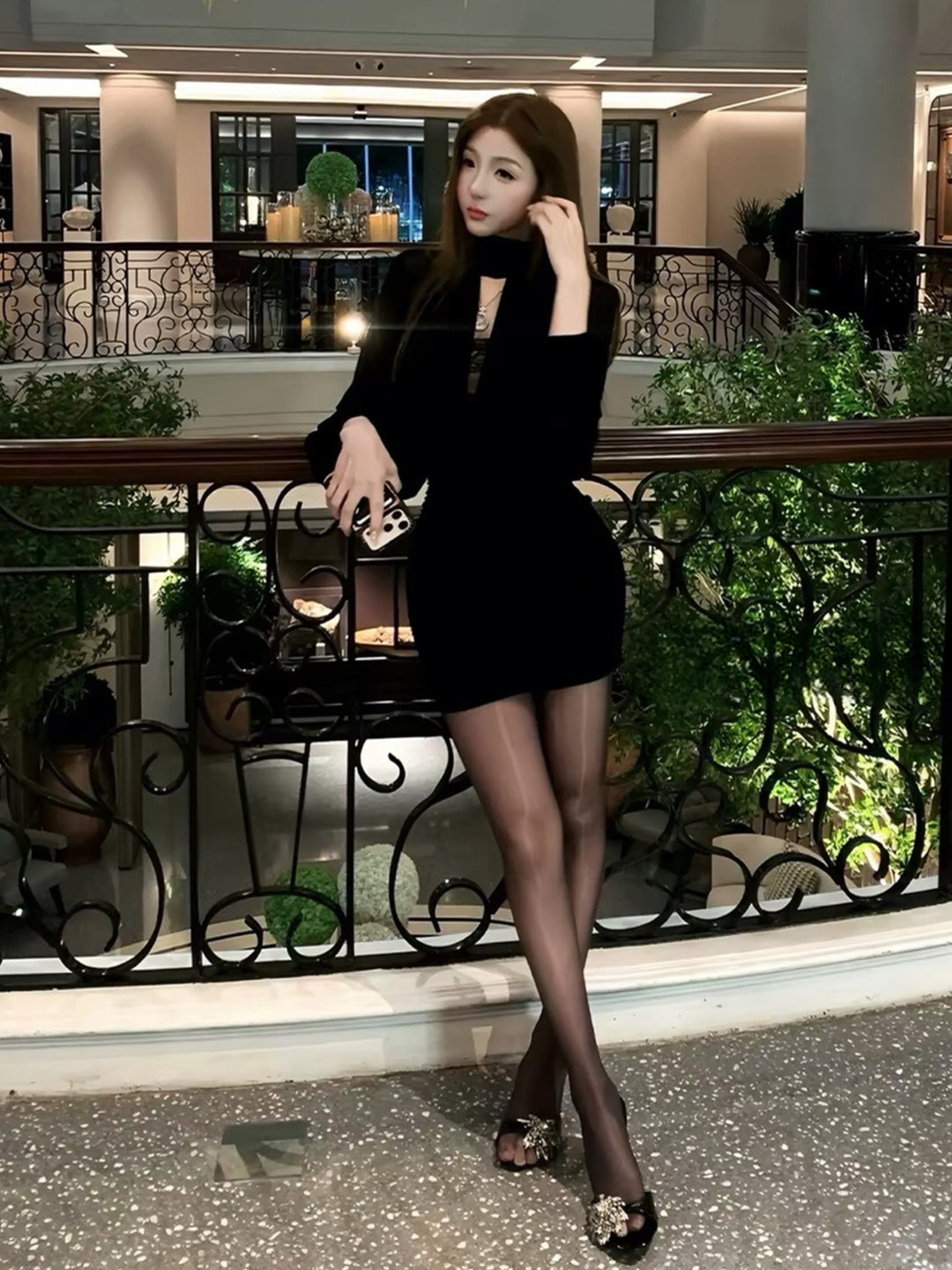 【dress】チュールドッキングギャザーワンピース Q9325