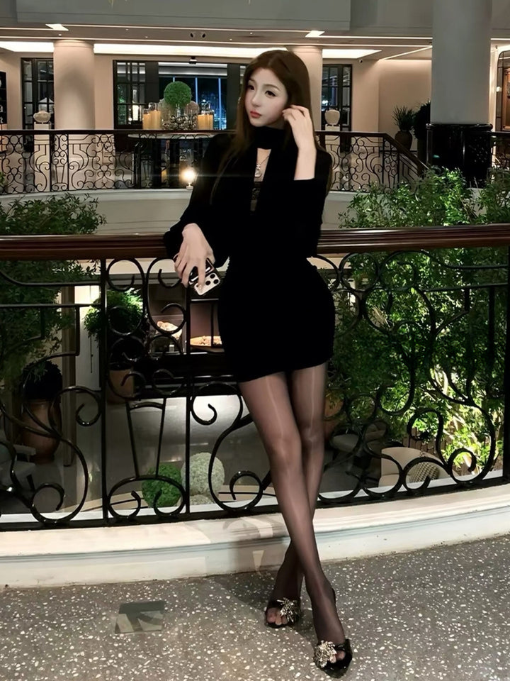 【dress】チュールドッキングギャザーワンピース Q9325