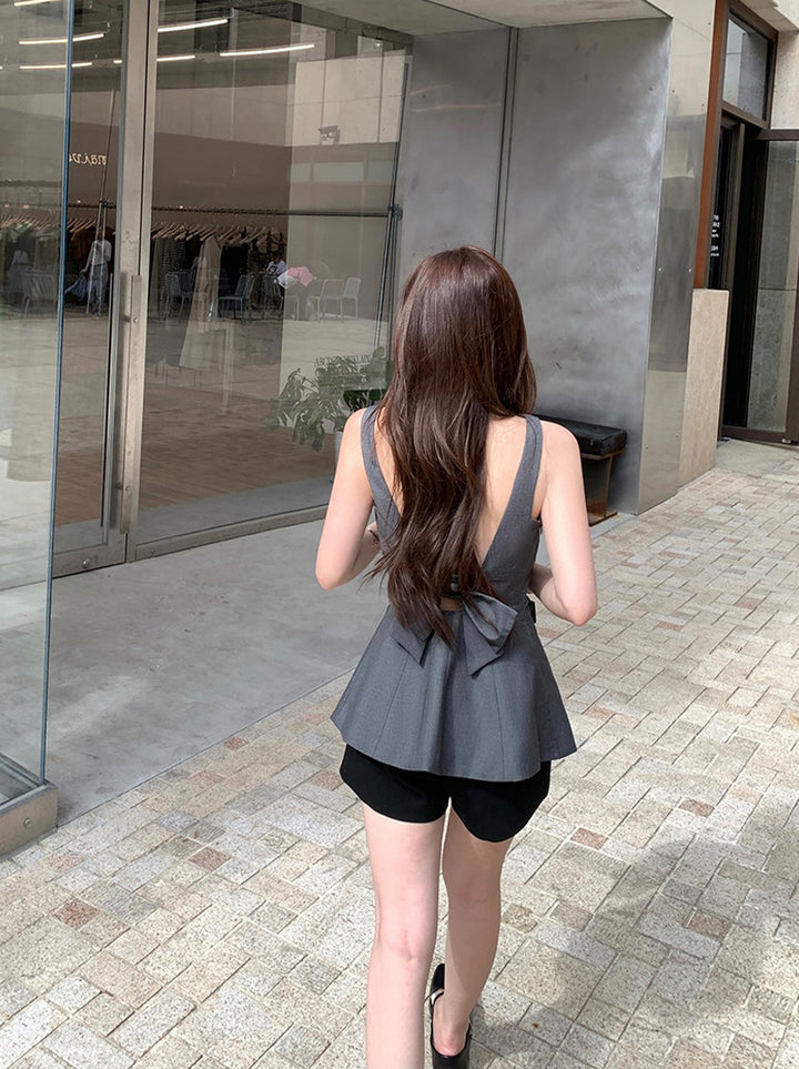 【tops】バックリボンベスト Q8878