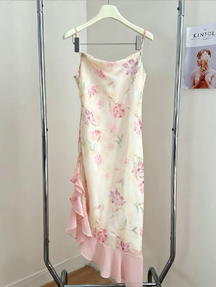 【dress】フラワー柄キャミワンピース Q8544