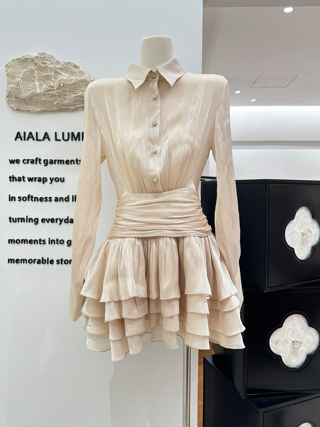 【dress】Aラインティアードワンピース Q9113