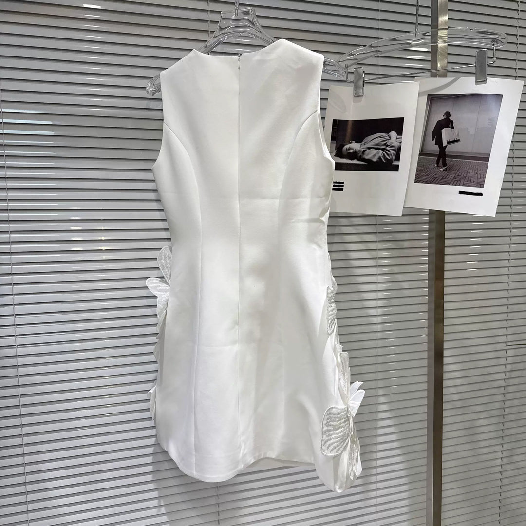 【dress】立体フラワーベストワンピース Q8695