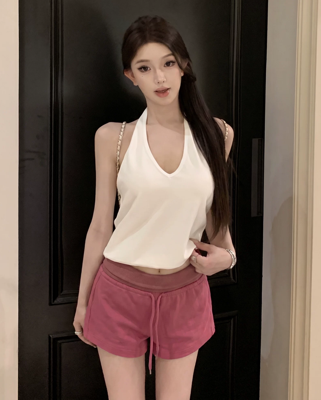 【bottoms】スポーツ風ショートパンツ Q8611