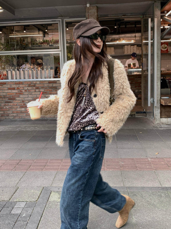【outer】2色展開ファーコート Q9285
