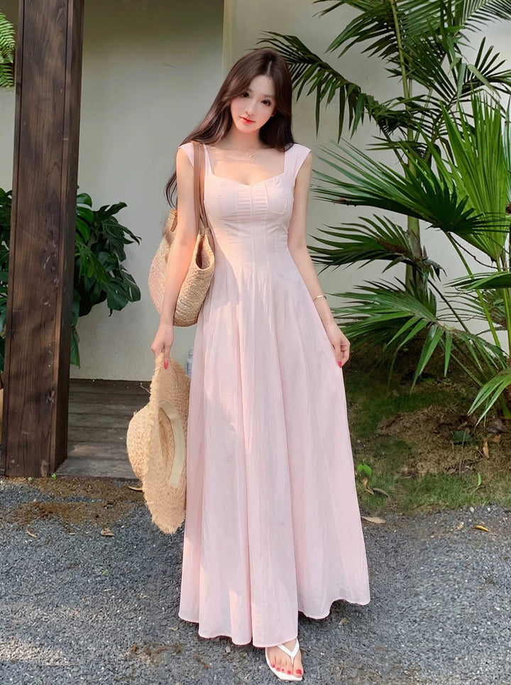【dress】スクエアネックロングワンピース Q8646