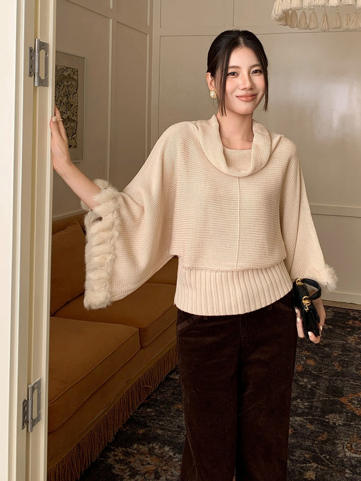 【tops】ファードッキングニットトップス Q9236