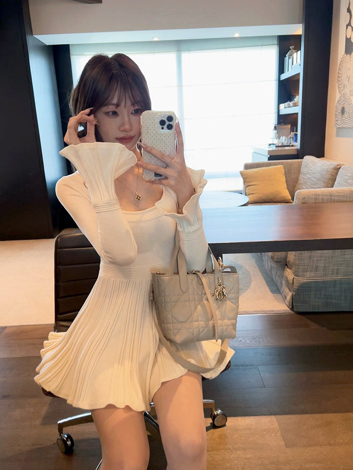 【dress】Aラインニットワンピース Q9323