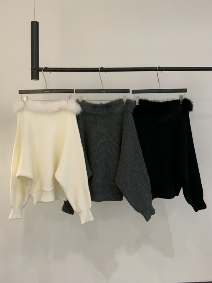 【tops】ファードッキングニットトップス Q9287