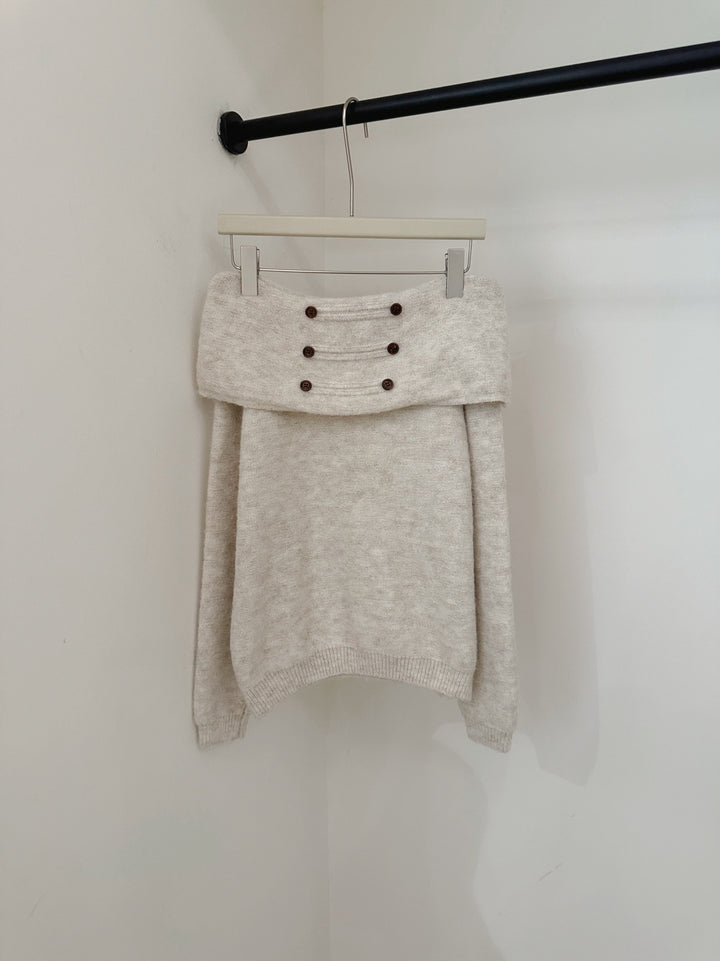 【tops】オフショルダーニットトップス Q9249