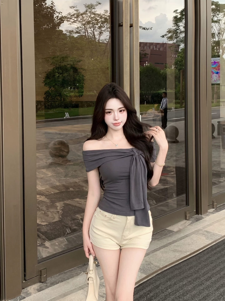 【tops】オフショルダートップス Q8557