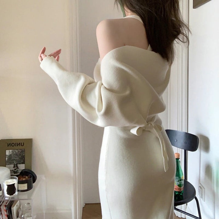 【set】ニットワンピース×ボレロカーデセット　N1989