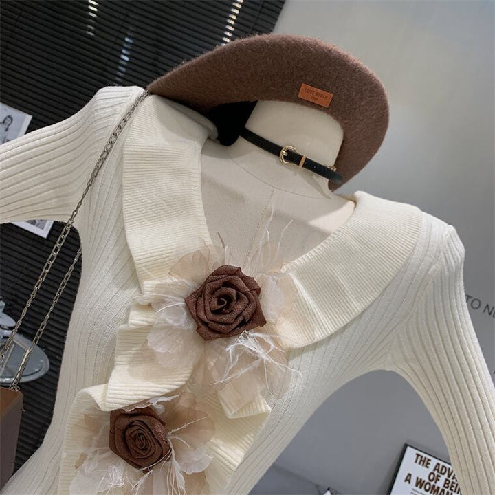 【tops】立体フラワーニットトップス　M27451