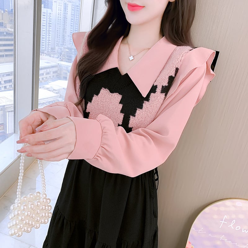 【dress】目立つ！エレガント切り替えワンピース　M17645