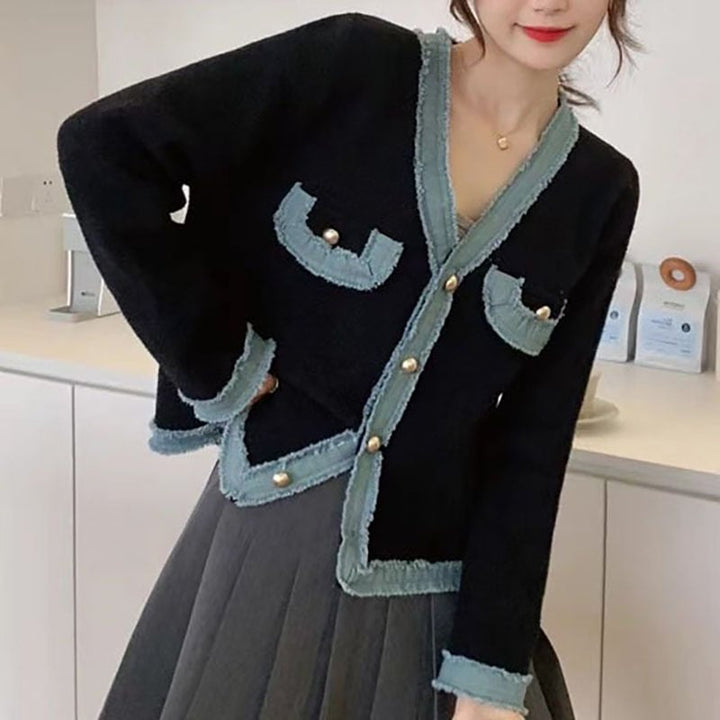 【outer】ドッキングニットカーデ　M18401