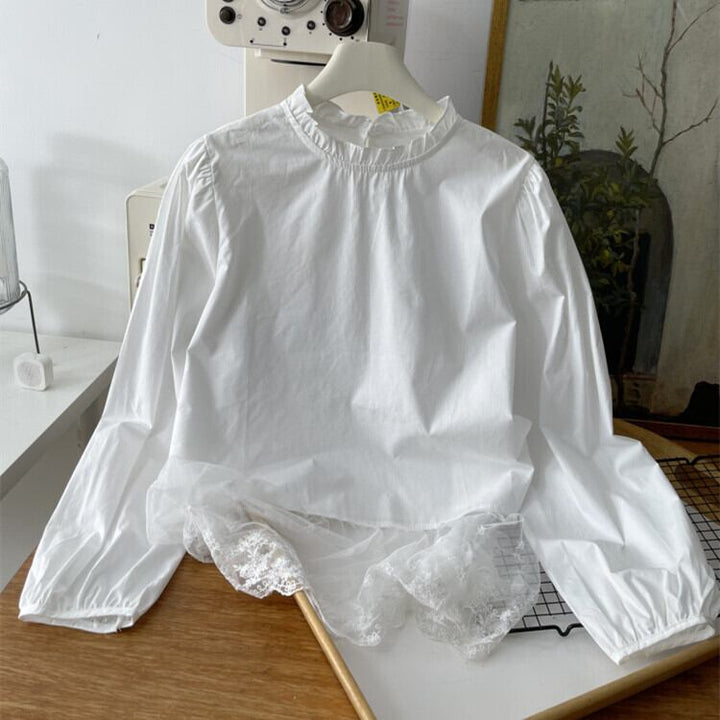 【tops】レース切り替えブラウス　M29703