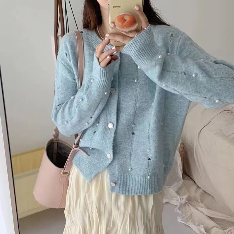 【outer】パールニットカーデ　M25804