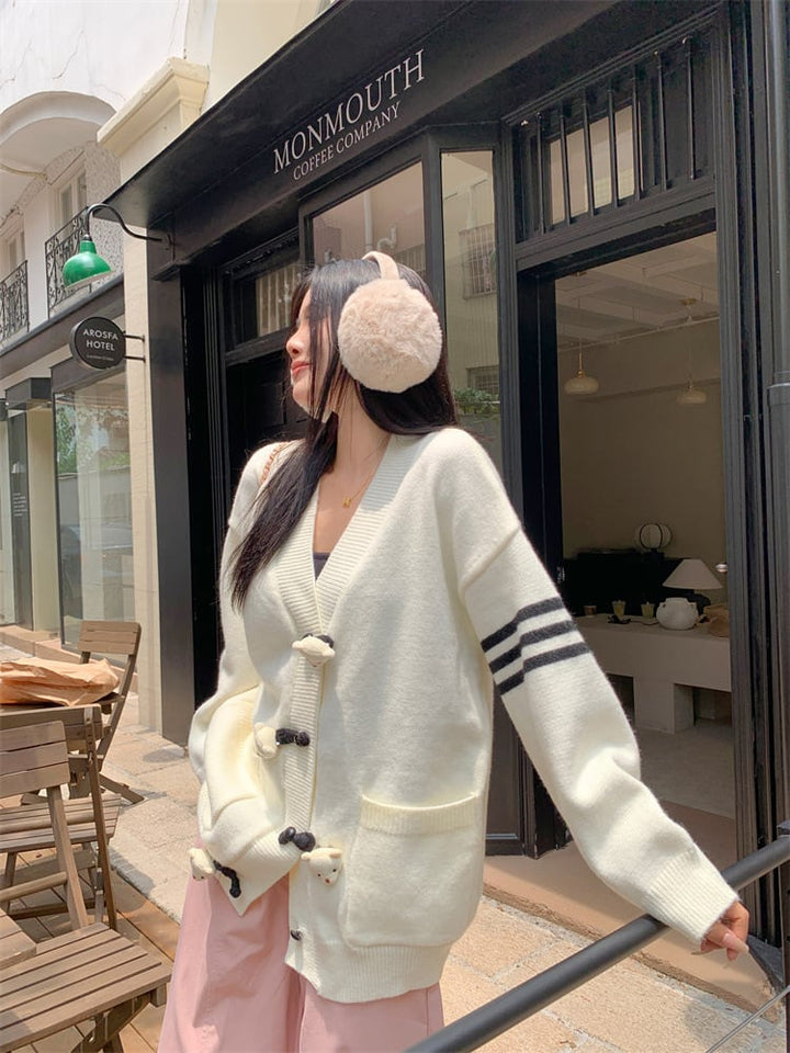 【outer】Vネックニットカーデ　M26356
