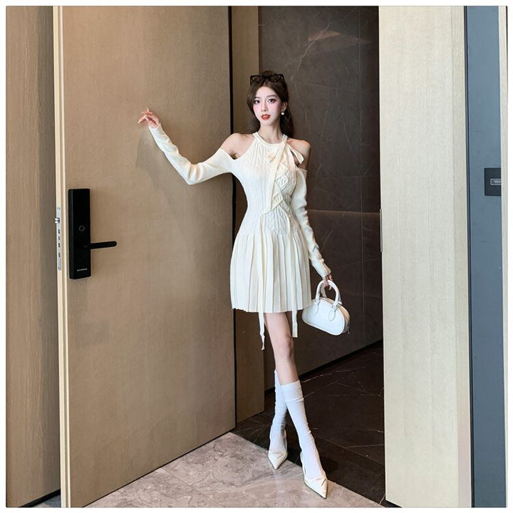 【dress】オフショルダーニットワンピース　M18533
