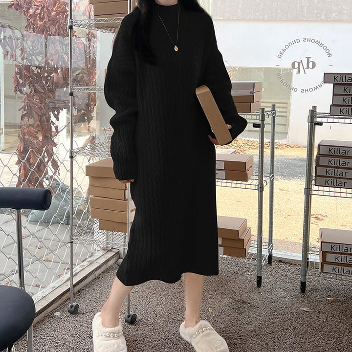 【dress】無地ニットワンピース　M18235