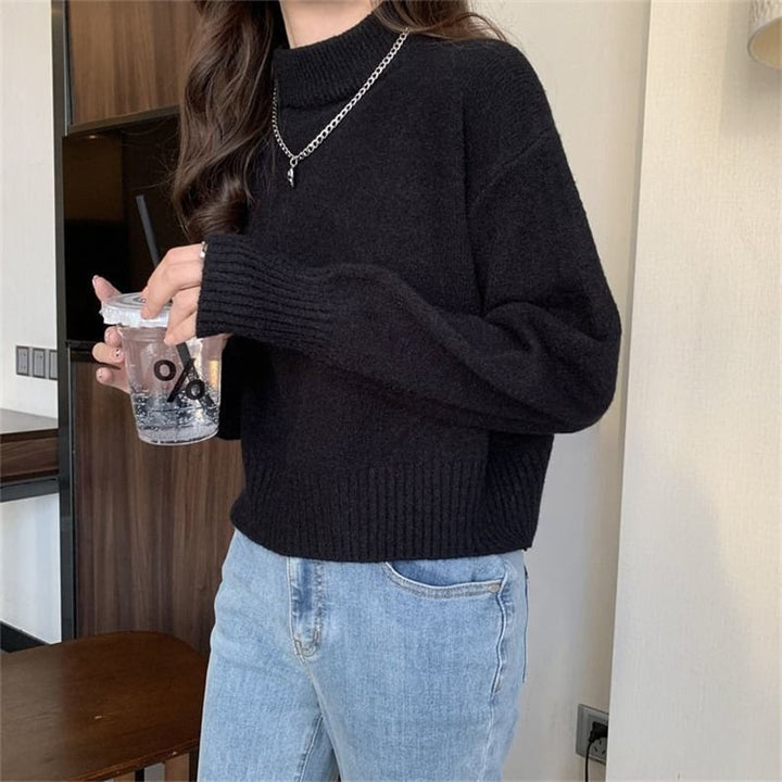 【tops】無地ニットセーター　M26441